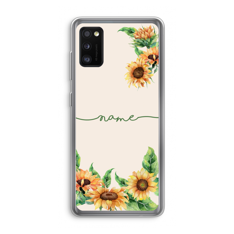 Zonnebloemen: Samsung Galaxy A41 Transparant Hoesje
