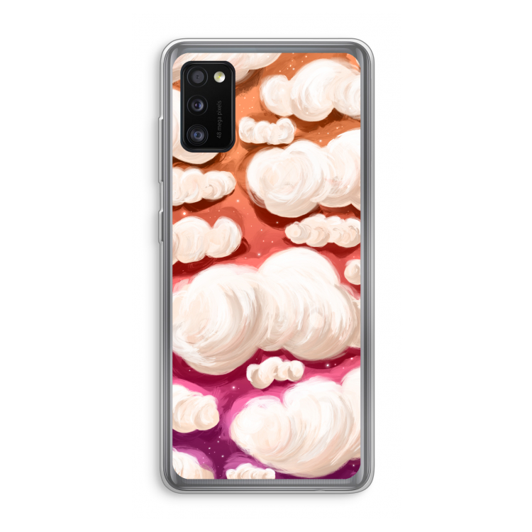 Katoen Wolken: Samsung Galaxy A41 Transparant Hoesje