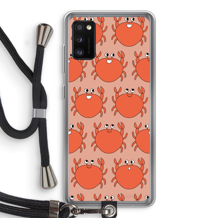 Krab: Samsung Galaxy A41 Transparant Hoesje met koord
