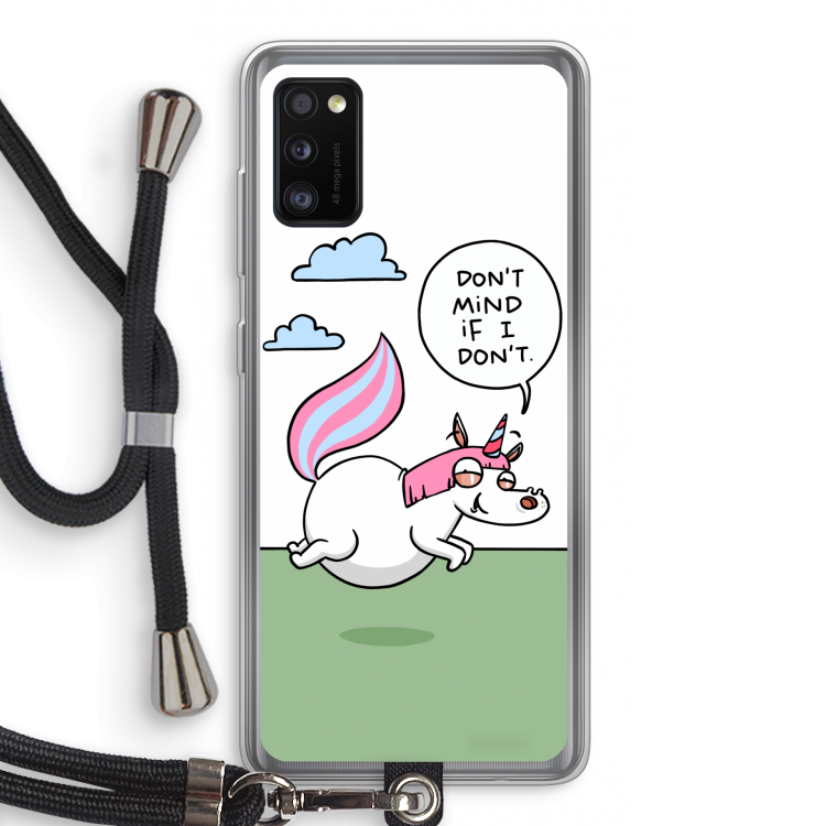 Unicorn: Samsung Galaxy A41 Transparant Hoesje met koord
