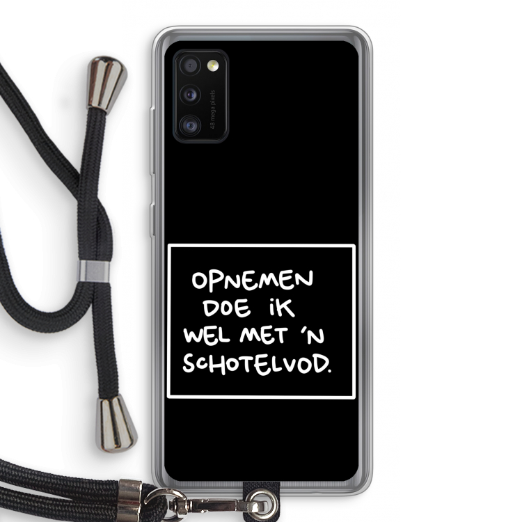 Schotelvod: Samsung Galaxy A41 Transparant Hoesje met koord