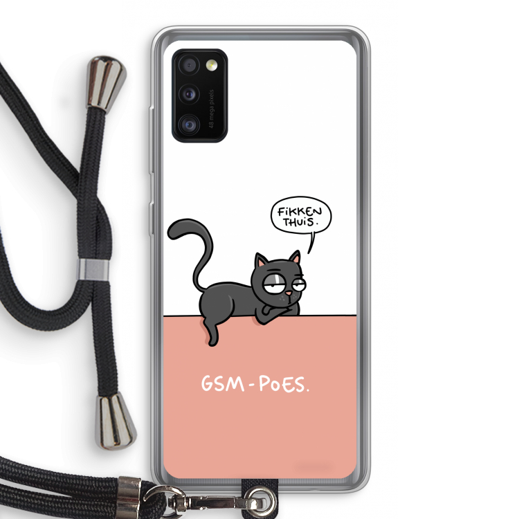 GSM poes: Samsung Galaxy A41 Transparant Hoesje met koord
