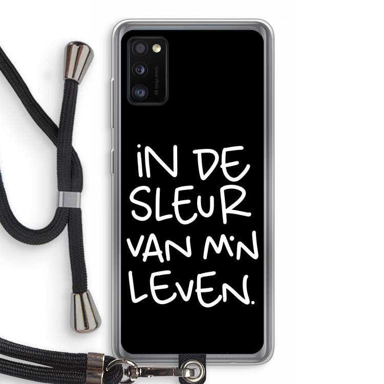 De Sleur: Samsung Galaxy A41 Transparant Hoesje met koord