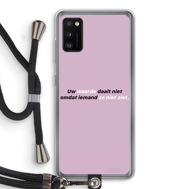 uw waarde daalt niet: Samsung Galaxy A41 Transparant Hoesje met koord