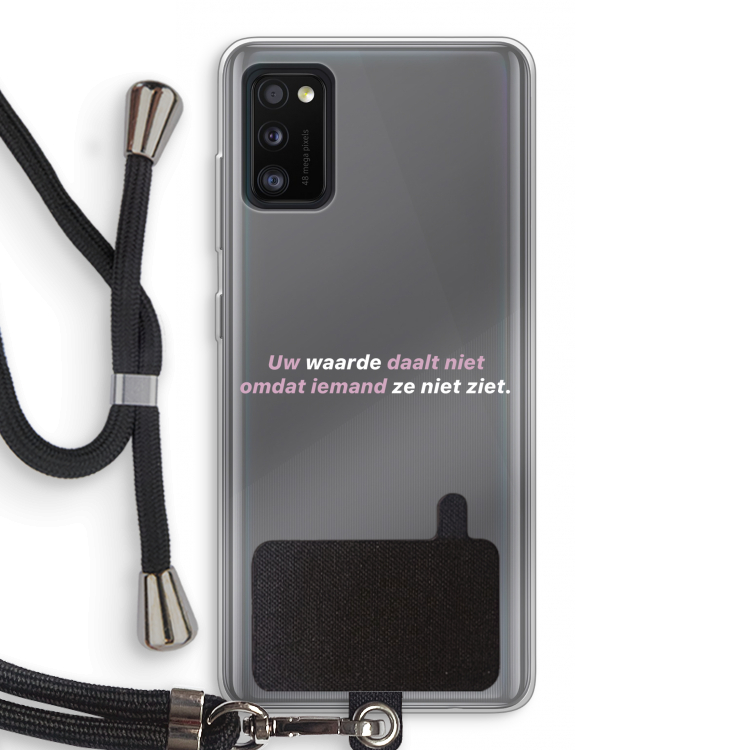 uw waarde daalt niet: Samsung Galaxy A41 Transparant Hoesje met koord