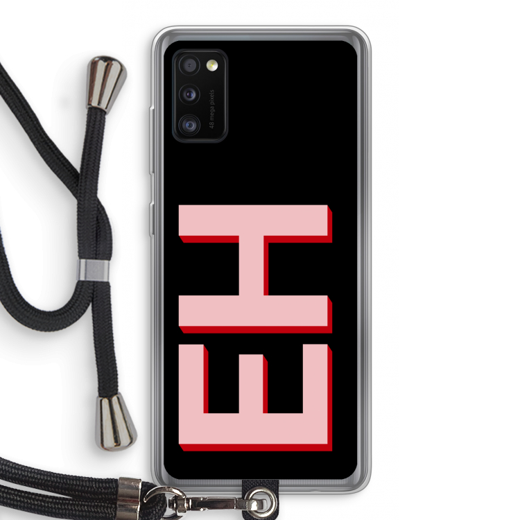 Monogram: Samsung Galaxy A41 Transparant Hoesje met koord