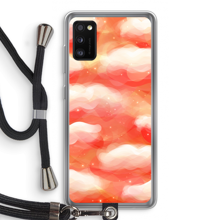 Lichte Wolken: Samsung Galaxy A41 Transparant Hoesje met koord