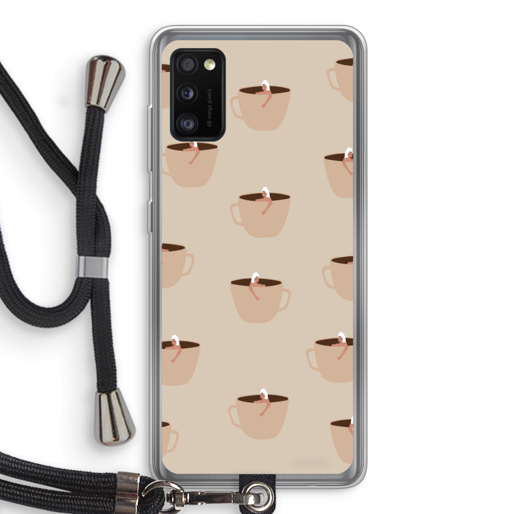 Morning coffee: Samsung Galaxy A41 Transparant Hoesje met koord