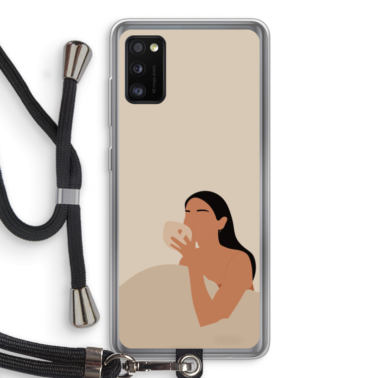 Fresh coffee: Samsung Galaxy A41 Transparant Hoesje met koord
