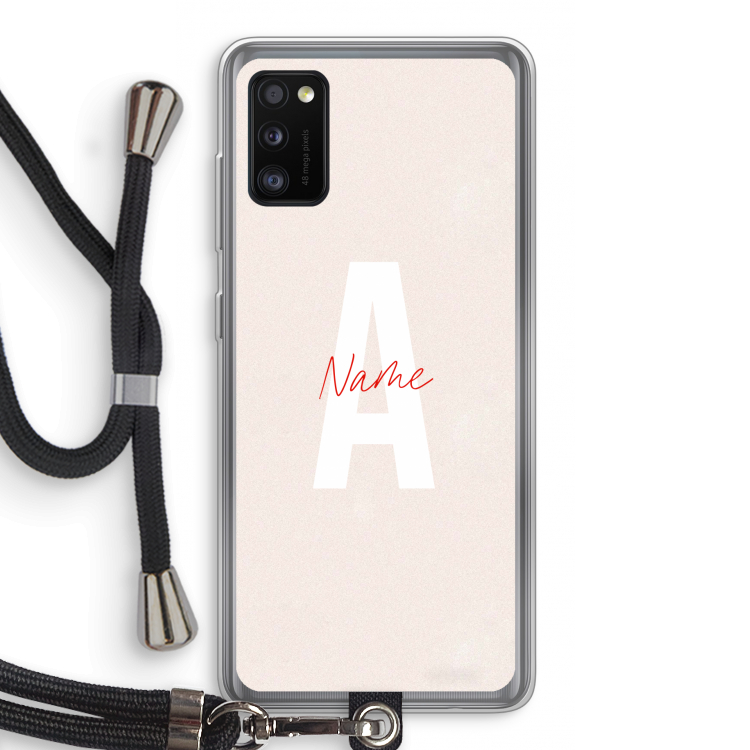 Strawberry Milkshake: Samsung Galaxy A41 Transparant Hoesje met koord