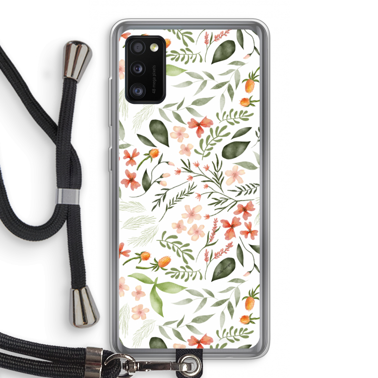 Sweet little flowers: Samsung Galaxy A41 Transparant Hoesje met koord