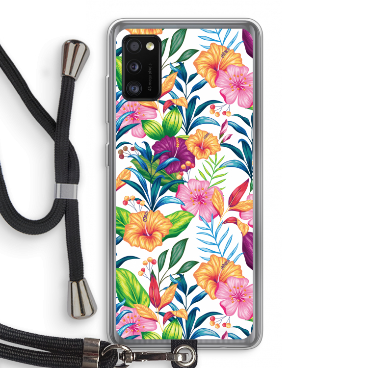 Tropisch 2: Samsung Galaxy A41 Transparant Hoesje met koord