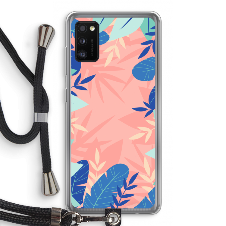 Tropisch: Samsung Galaxy A41 Transparant Hoesje met koord