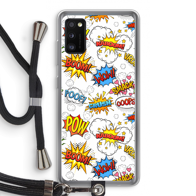 Pow Smack: Samsung Galaxy A41 Transparant Hoesje met koord