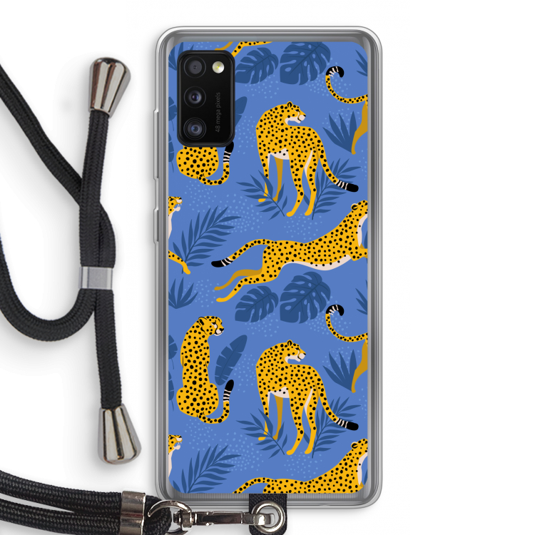 Luipaard: Samsung Galaxy A41 Transparant Hoesje met koord