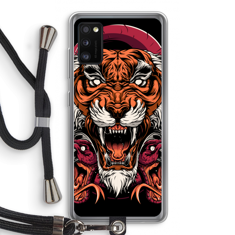 Tiger and Rattlesnakes: Samsung Galaxy A41 Transparant Hoesje met koord