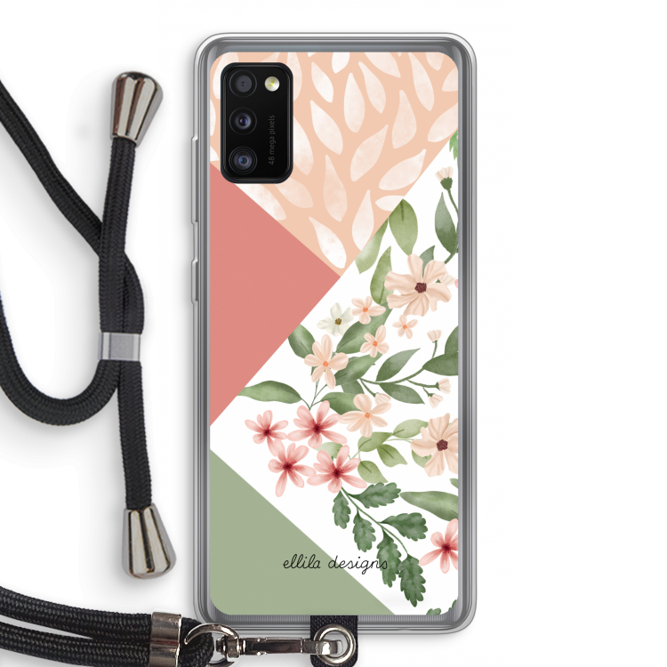 Sweet heaven geometrics: Samsung Galaxy A41 Transparant Hoesje met koord