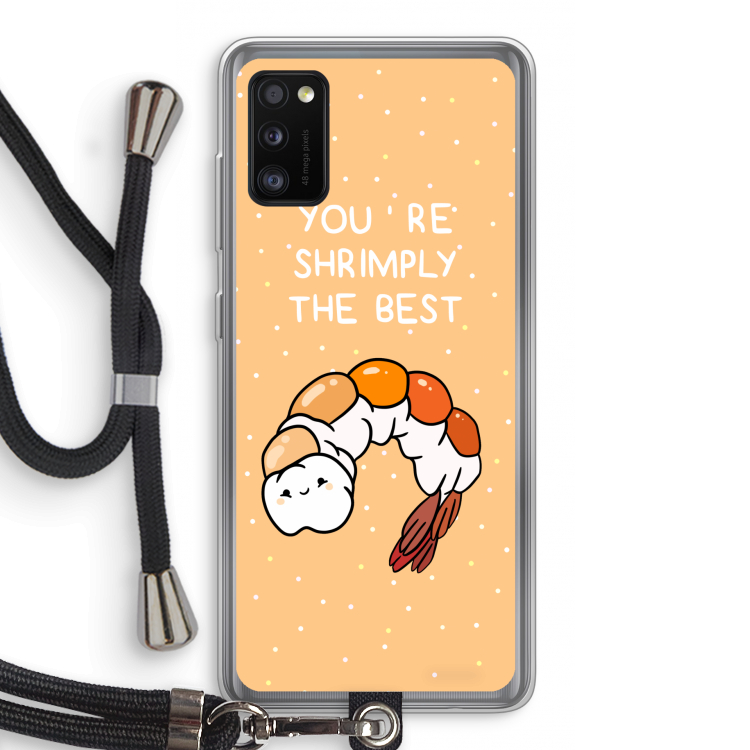 You're Shrimply The Best: Samsung Galaxy A41 Transparant Hoesje met koord