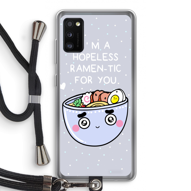 I'm A Hopeless Ramen-Tic For You: Samsung Galaxy A41 Transparant Hoesje met koord