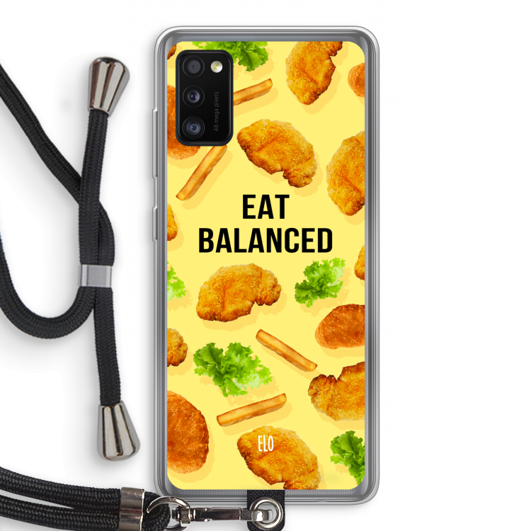 Eat Balanced: Samsung Galaxy A41 Transparant Hoesje met koord