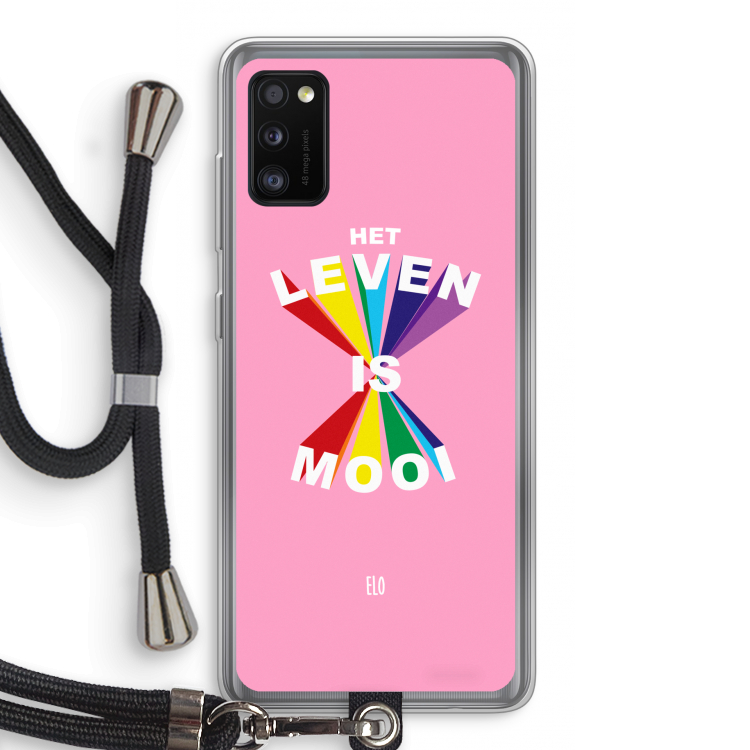 Het Leven Is Mooi: Samsung Galaxy A41 Transparant Hoesje met koord