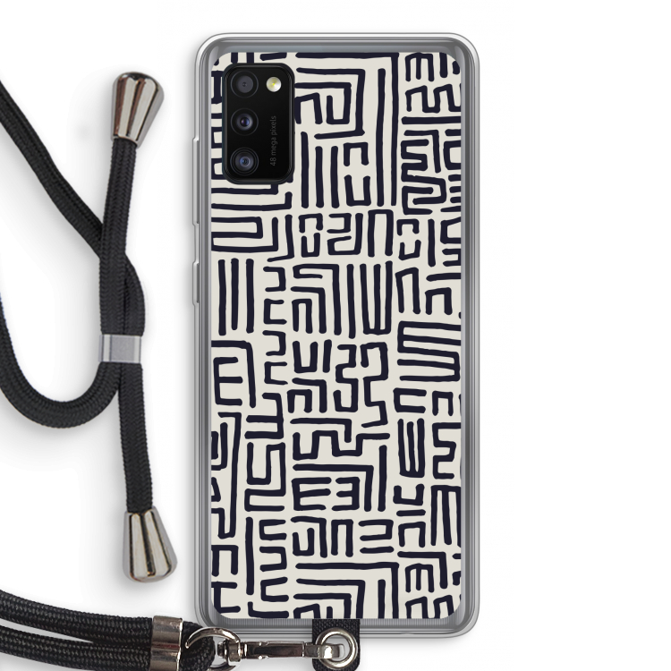 Moroccan Print: Samsung Galaxy A41 Transparant Hoesje met koord