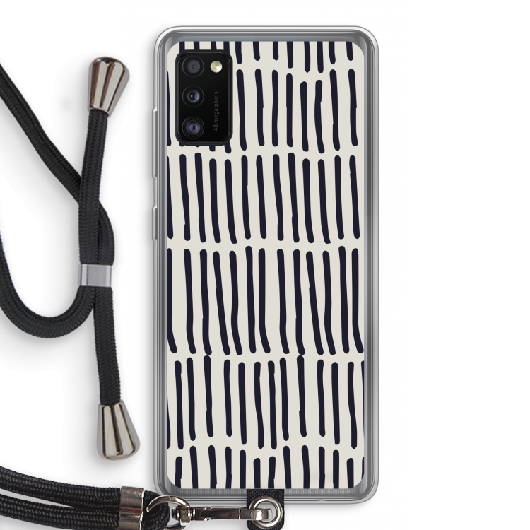Moroccan stripes: Samsung Galaxy A41 Transparant Hoesje met koord