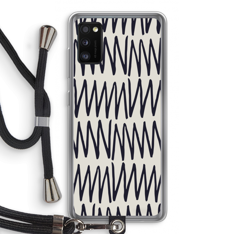 Marrakech Zigzag: Samsung Galaxy A41 Transparant Hoesje met koord