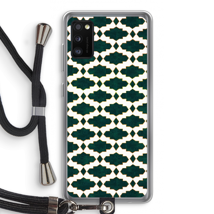 Moroccan tiles: Samsung Galaxy A41 Transparant Hoesje met koord
