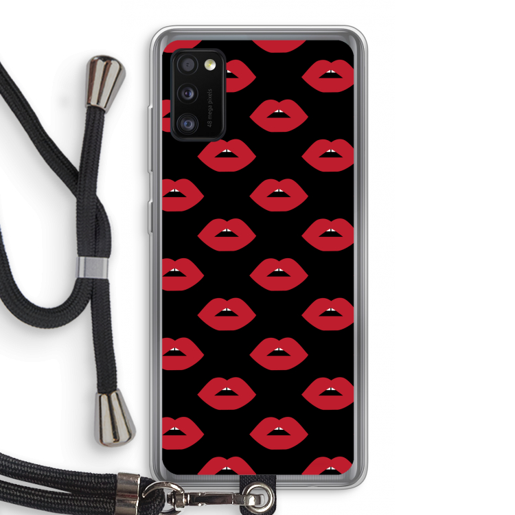 Lips: Samsung Galaxy A41 Transparant Hoesje met koord