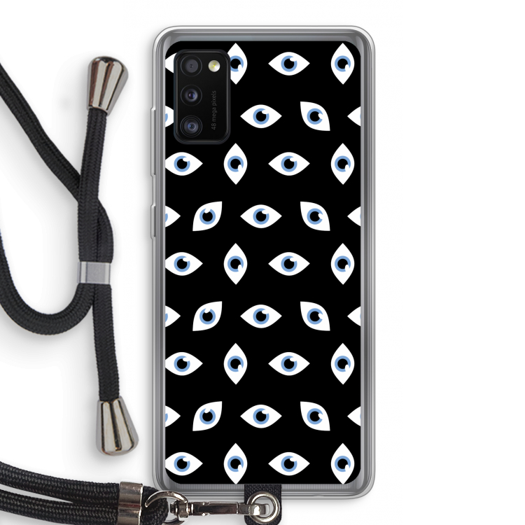 Eyes pattern: Samsung Galaxy A41 Transparant Hoesje met koord