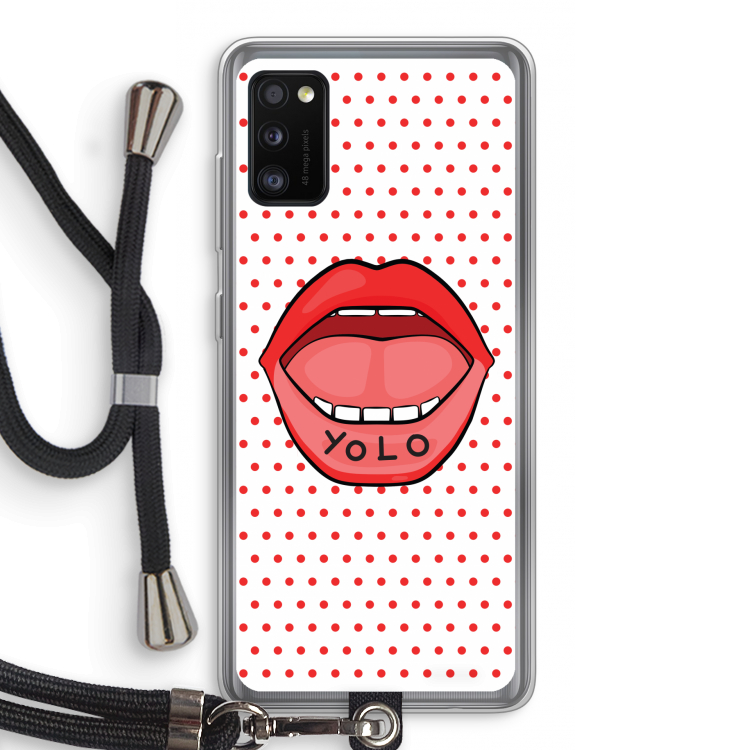 Yolo Denise: Samsung Galaxy A41 Transparant Hoesje met koord