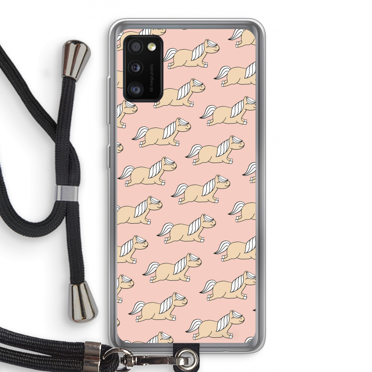 Ponys: Samsung Galaxy A41 Transparant Hoesje met koord