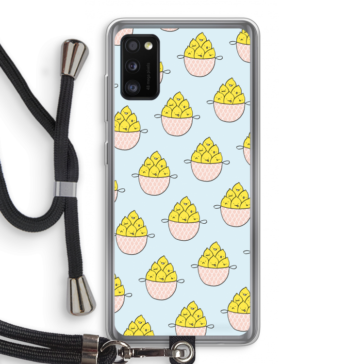 Citroenen: Samsung Galaxy A41 Transparant Hoesje met koord
