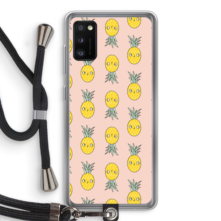 Ananas: Samsung Galaxy A41 Transparant Hoesje met koord