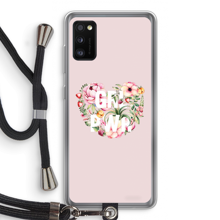 GRL PWR Flower: Samsung Galaxy A41 Transparant Hoesje met koord
