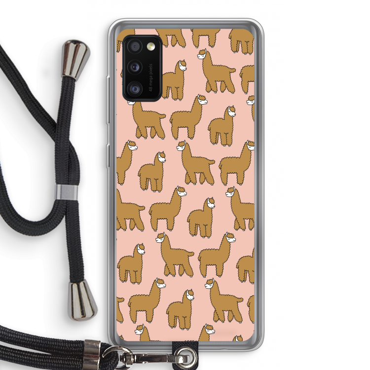 Alpacas: Samsung Galaxy A41 Transparant Hoesje met koord