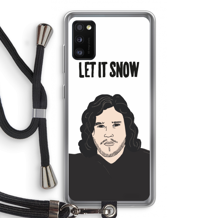 Let It Snow: Samsung Galaxy A41 Transparant Hoesje met koord