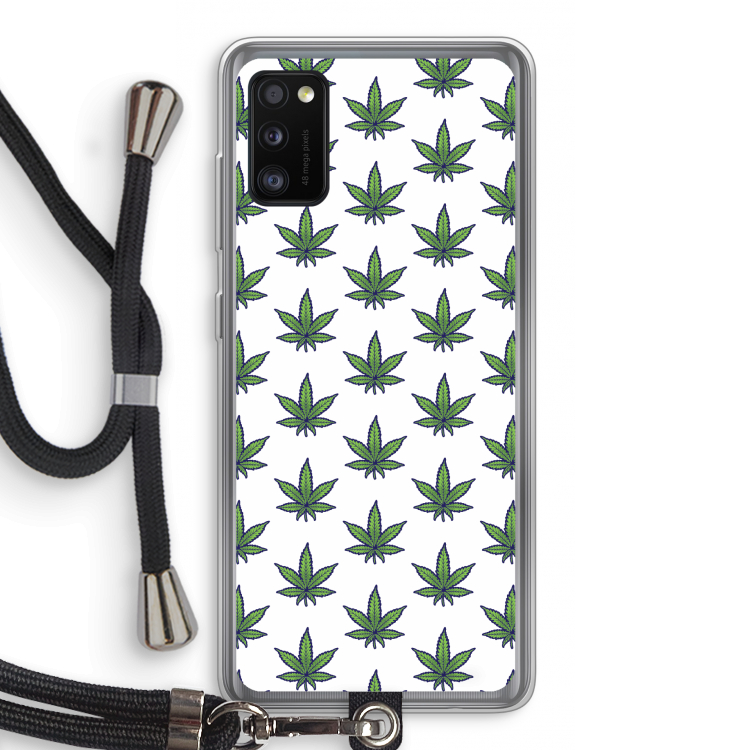 Weed: Samsung Galaxy A41 Transparant Hoesje met koord