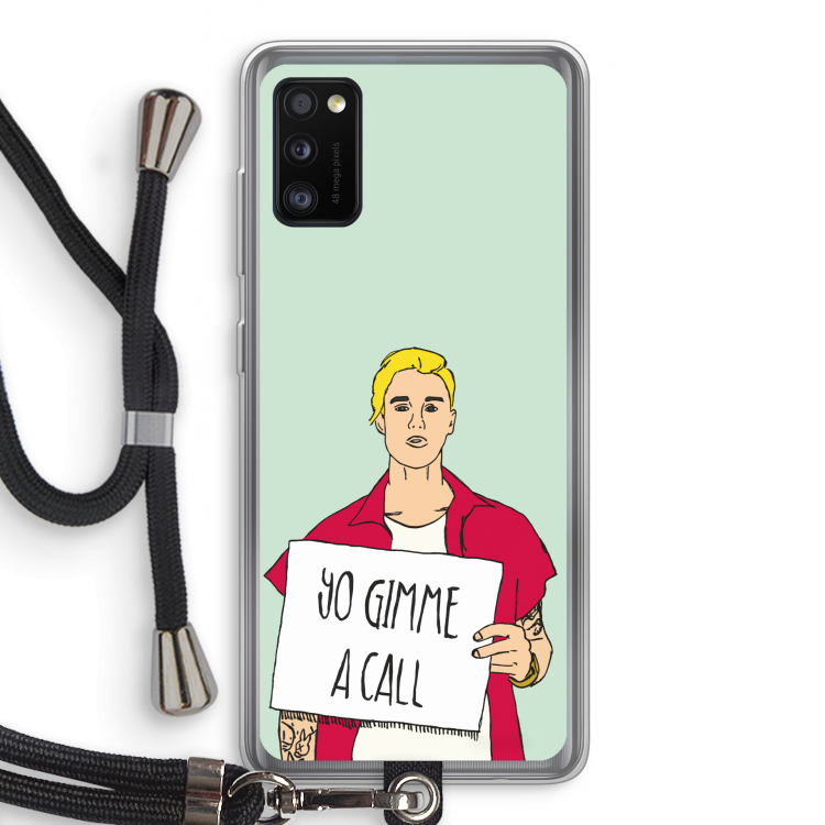 Gimme a call: Samsung Galaxy A41 Transparant Hoesje met koord