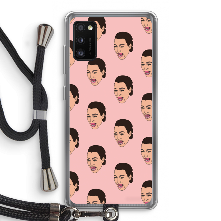 Ugly Cry Call: Samsung Galaxy A41 Transparant Hoesje met koord