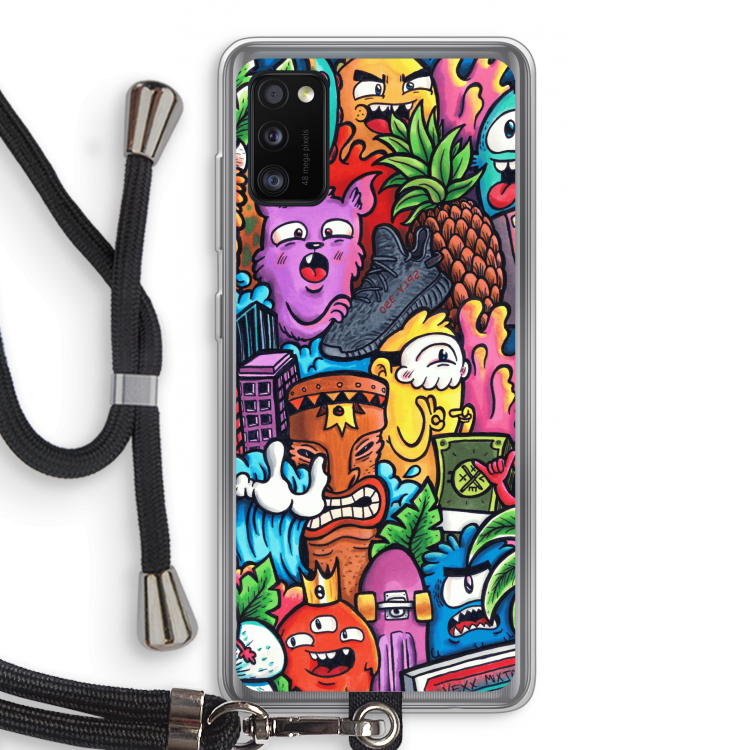 Vexx Mixtape: Samsung Galaxy A41 Transparant Hoesje met koord