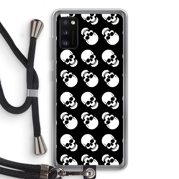 Musketon Skulls: Samsung Galaxy A41 Transparant Hoesje met koord