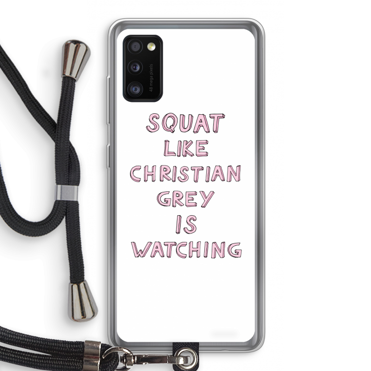 Christian Grey: Samsung Galaxy A41 Transparant Hoesje met koord