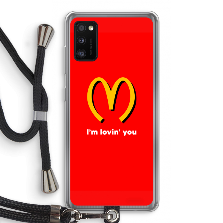 I'm lovin' you: Samsung Galaxy A41 Transparant Hoesje met koord
