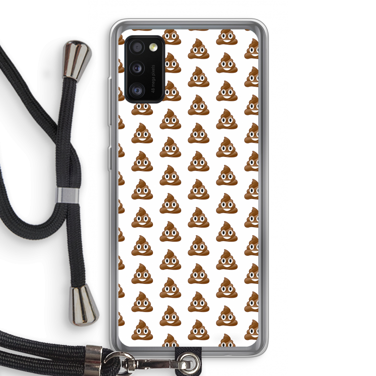 Poop emoji: Samsung Galaxy A41 Transparant Hoesje met koord