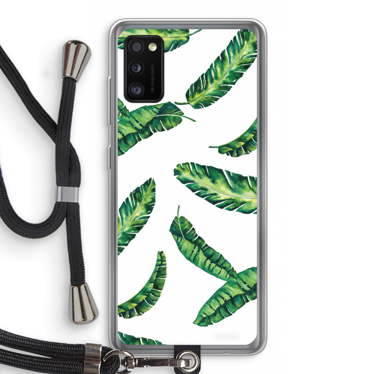 Lange bladeren: Samsung Galaxy A41 Transparant Hoesje met koord