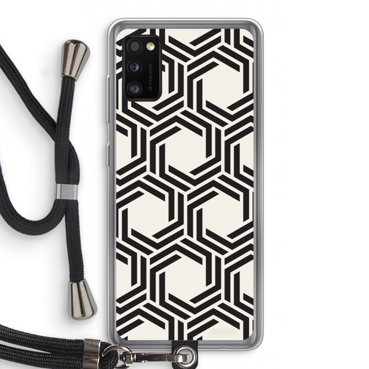 Geometrisch patroon: Samsung Galaxy A41 Transparant Hoesje met koord