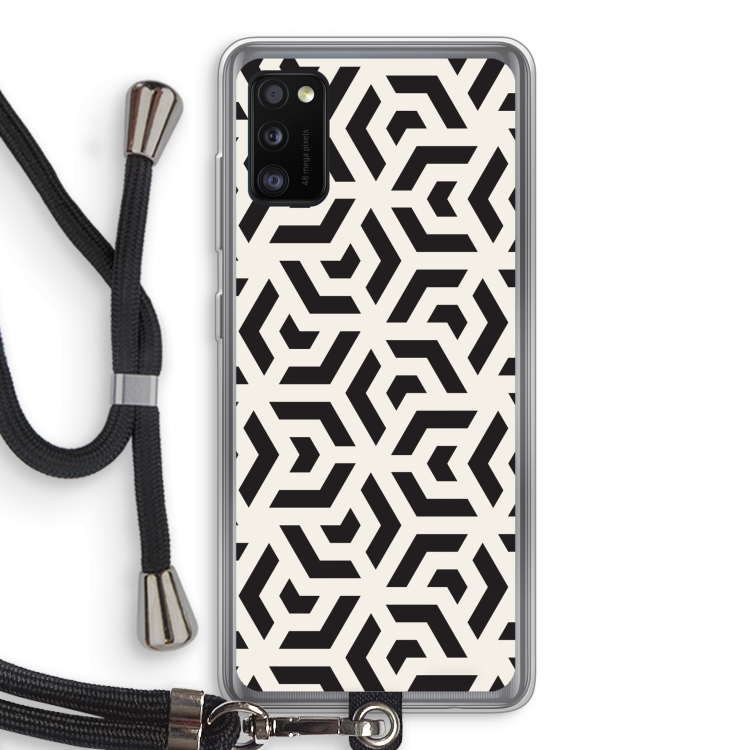 Crazy pattern: Samsung Galaxy A41 Transparant Hoesje met koord