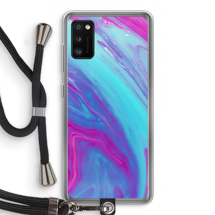 Zweverige regenboog: Samsung Galaxy A41 Transparant Hoesje met koord